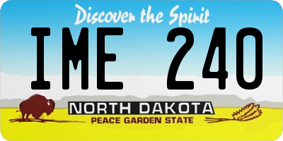 ND license plate IME240
