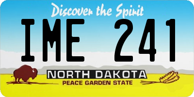 ND license plate IME241