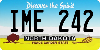ND license plate IME242