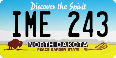 ND license plate IME243