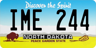 ND license plate IME244