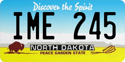ND license plate IME245