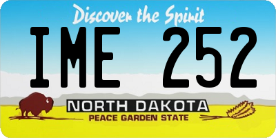 ND license plate IME252