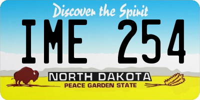 ND license plate IME254