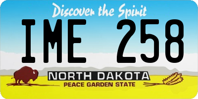 ND license plate IME258