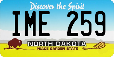ND license plate IME259