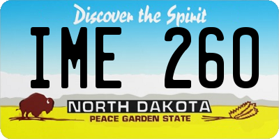 ND license plate IME260