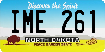 ND license plate IME261