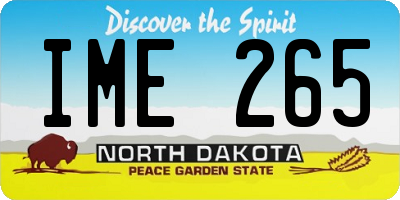 ND license plate IME265
