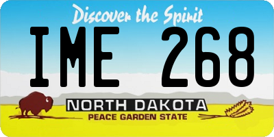 ND license plate IME268