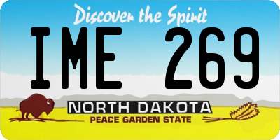 ND license plate IME269