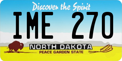 ND license plate IME270