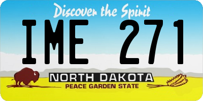 ND license plate IME271