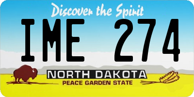 ND license plate IME274