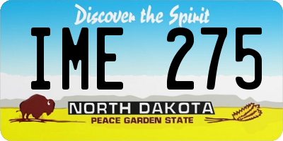 ND license plate IME275