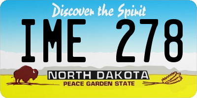 ND license plate IME278