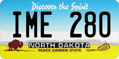 ND license plate IME280