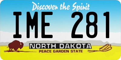 ND license plate IME281