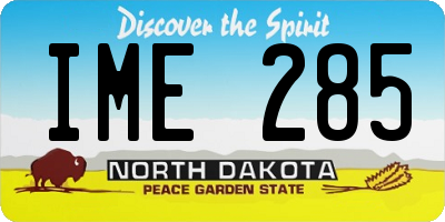 ND license plate IME285