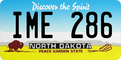 ND license plate IME286