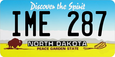 ND license plate IME287