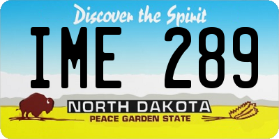 ND license plate IME289