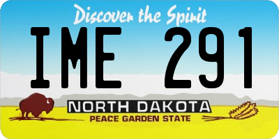 ND license plate IME291