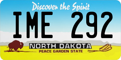 ND license plate IME292