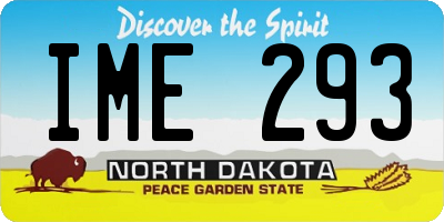 ND license plate IME293