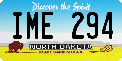 ND license plate IME294