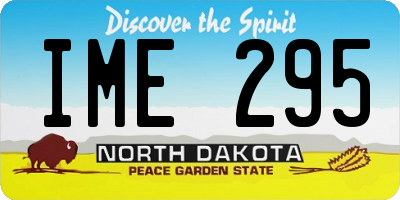 ND license plate IME295