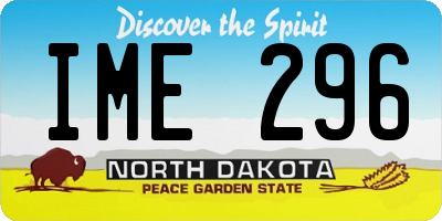 ND license plate IME296