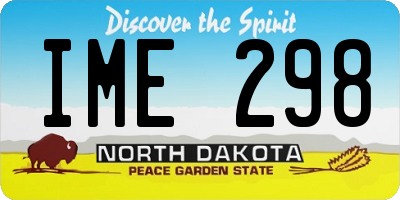 ND license plate IME298