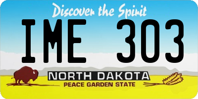 ND license plate IME303