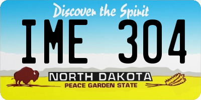 ND license plate IME304