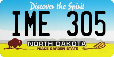 ND license plate IME305