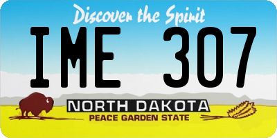ND license plate IME307
