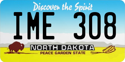 ND license plate IME308