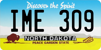 ND license plate IME309