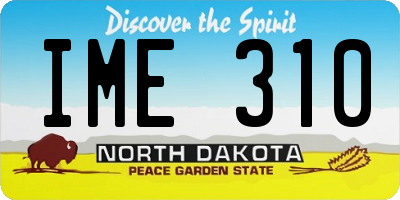 ND license plate IME310