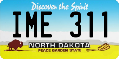 ND license plate IME311