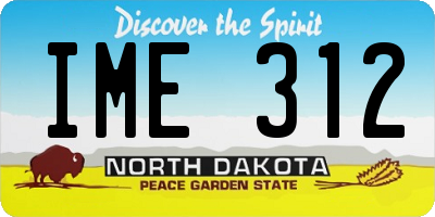 ND license plate IME312