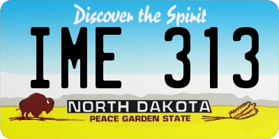 ND license plate IME313