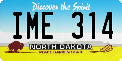 ND license plate IME314