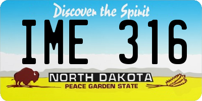 ND license plate IME316