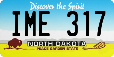 ND license plate IME317