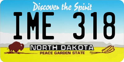 ND license plate IME318