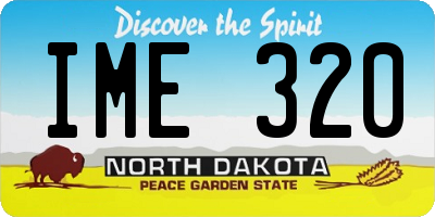 ND license plate IME320
