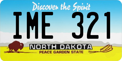 ND license plate IME321