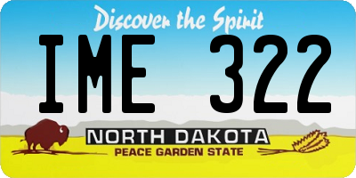 ND license plate IME322